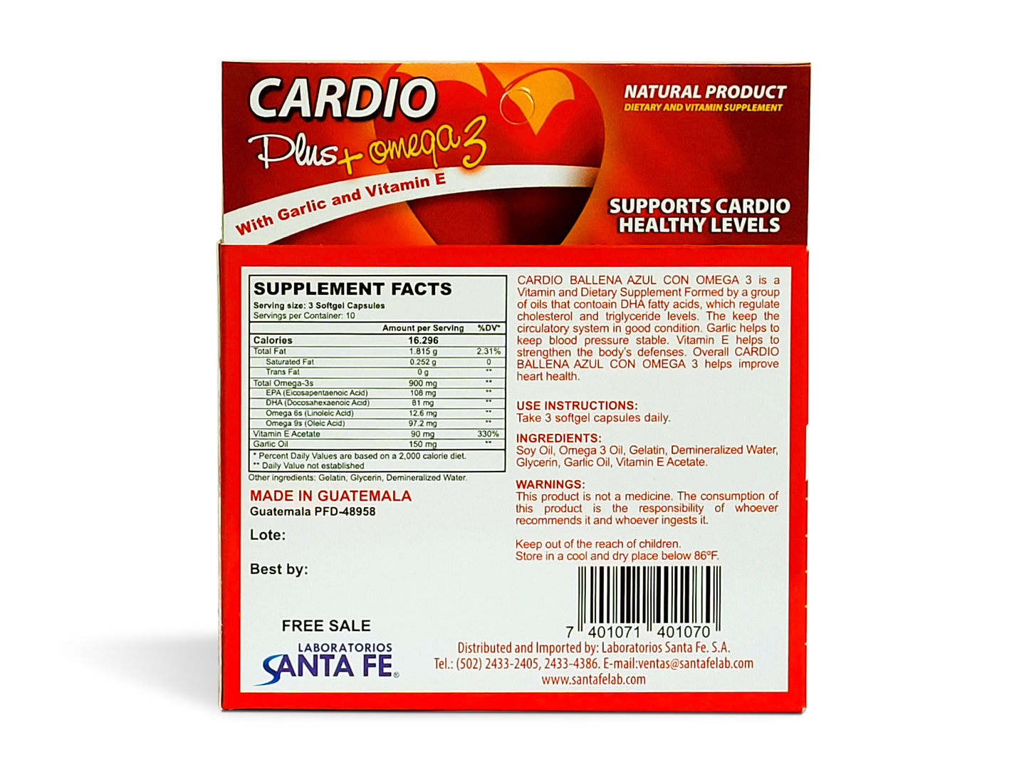 Cardio Plus + Omega 3 Ballena Azul