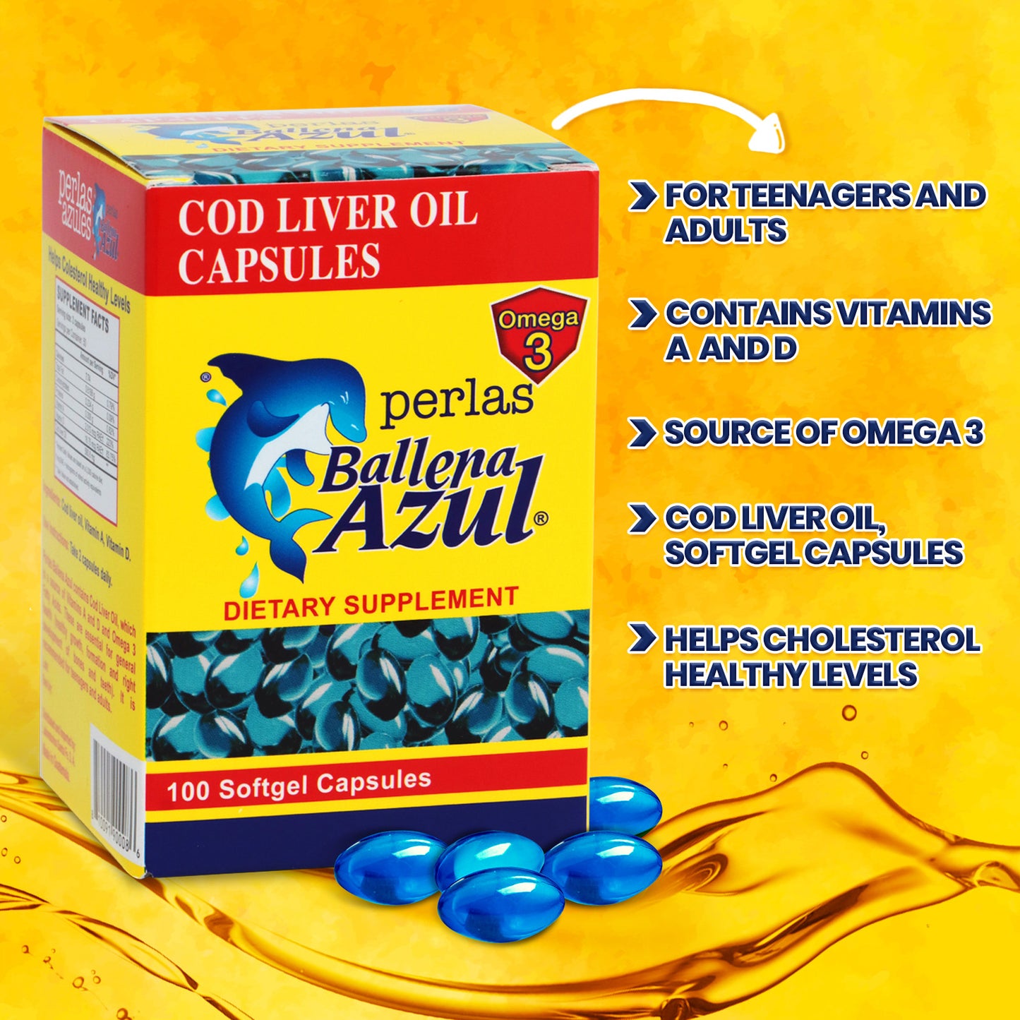 Ballena Azul Cod Liver Oil Capsules